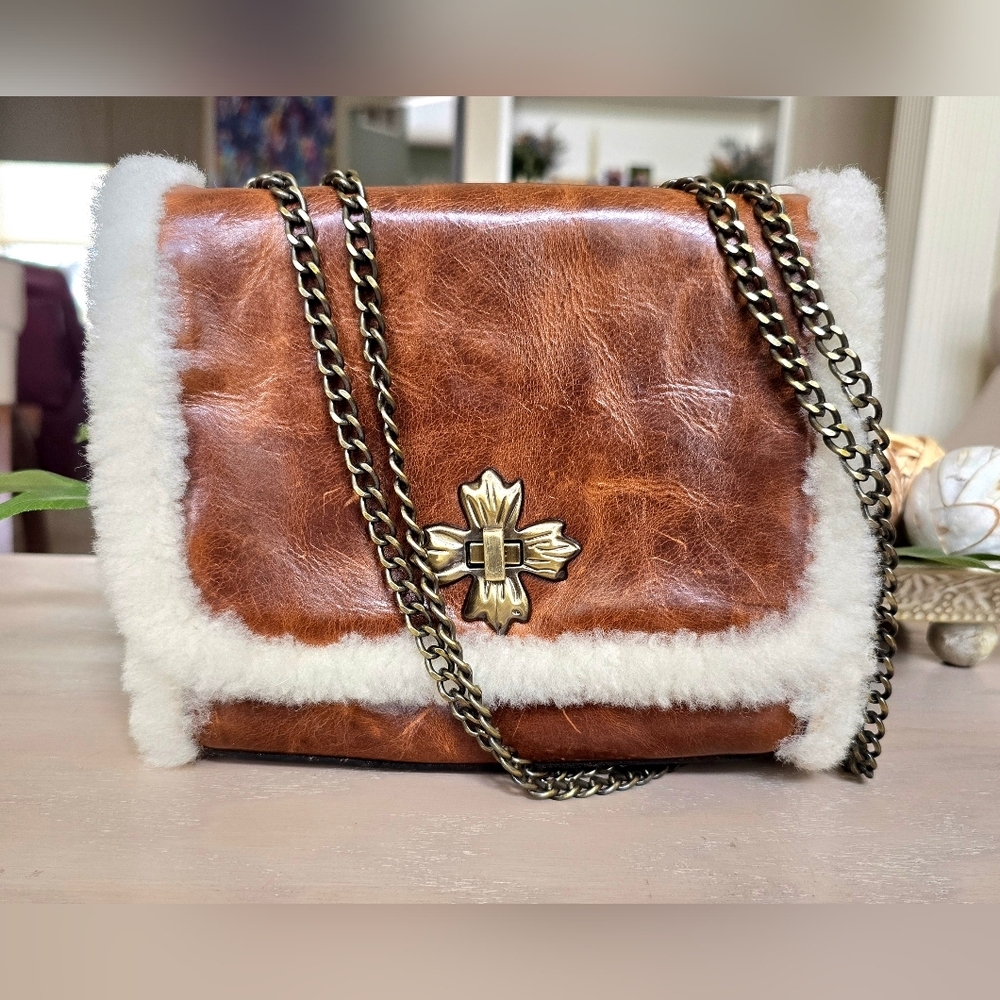 🇺🇲 Patricia Nash Harlow Sherpa Collection Convertible Bag NWT
